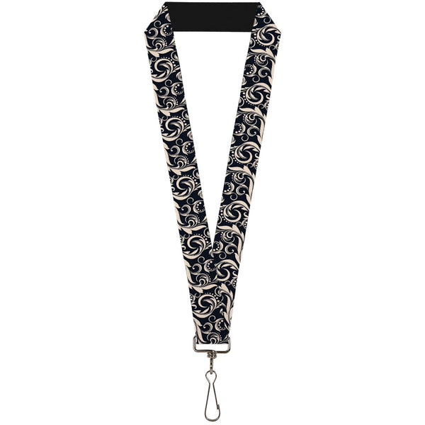 Buckle-Down Lanyard - 1.0" - Filigree Navy Khaki