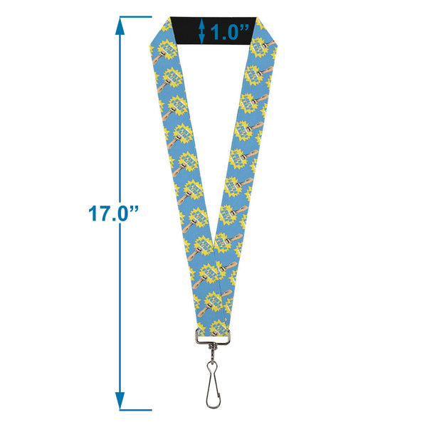 Buckle-Down Lanyard - 1.0" - Fist Pump Baby Blue Yellow