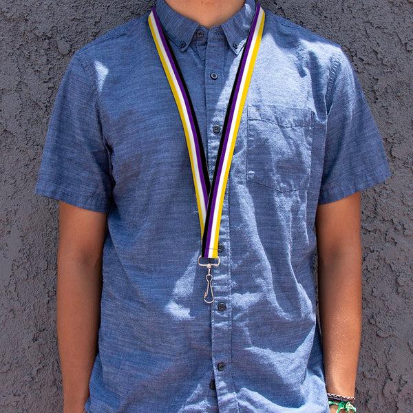 Buckle-Down Lanyard - 1.0" - Flag Non-Binary Stripe