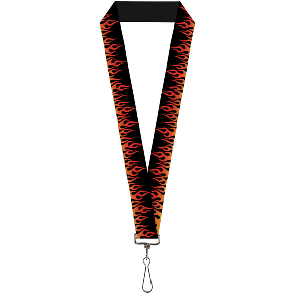 Buckle-Down Lanyard - 1.0" - Flames Black Orange Red