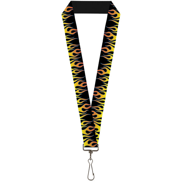 Buckle-Down Lanyard - 1.0" - Flames Black Yellow Orange