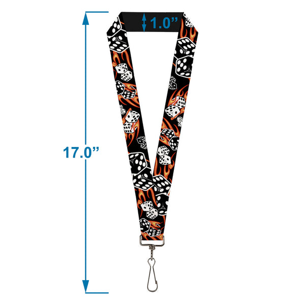 Buckle-Down Lanyard - 1.0" - Flaming Dice
