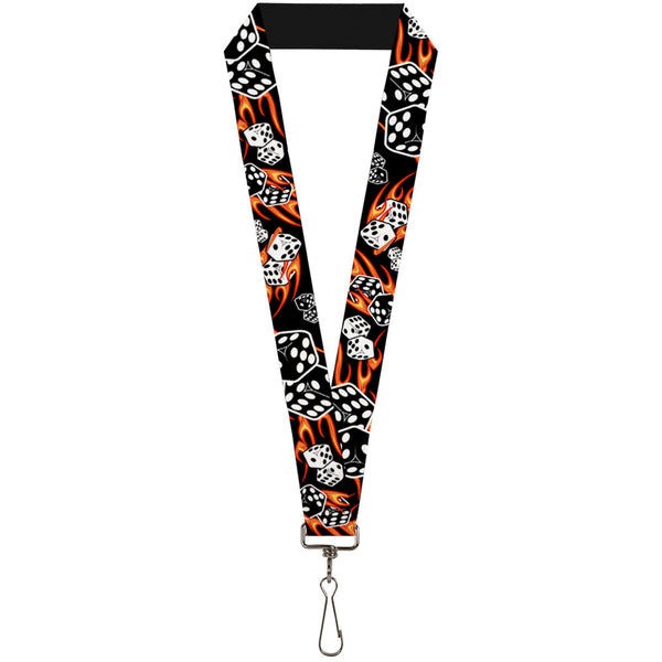 Buckle-Down Lanyard - 1.0" - Flaming Dice