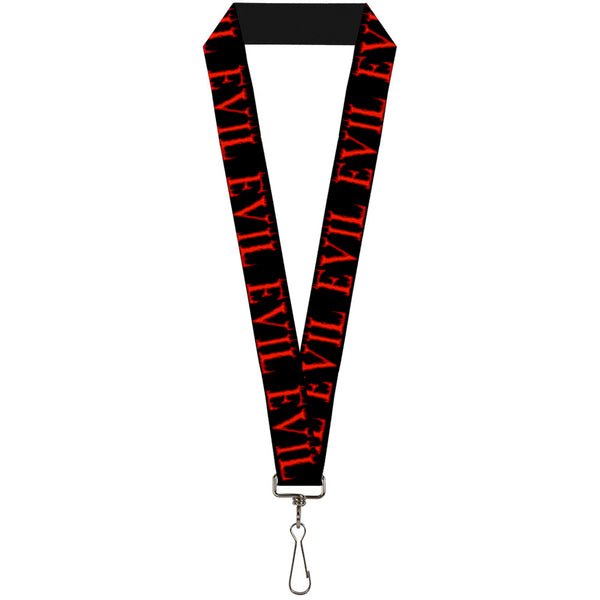 Buckle-Down Lanyard - 1.0" - Flaming EVIL Black Red