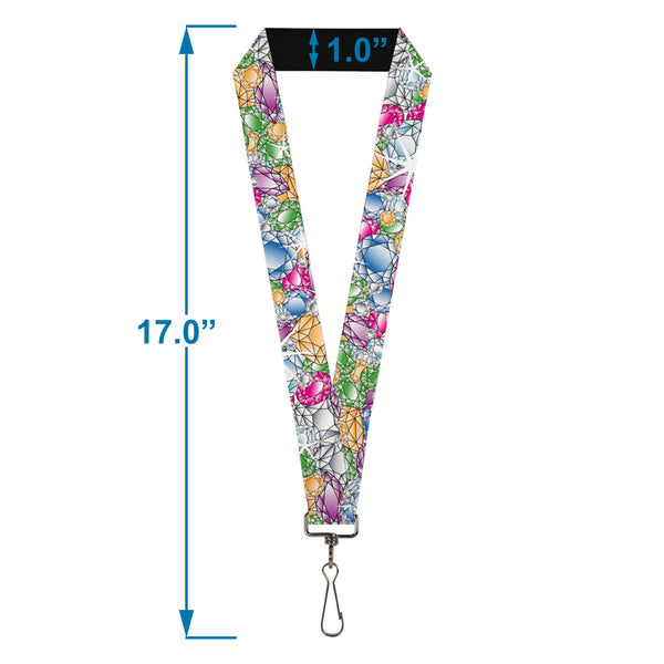 Buckle-Down Lanyard - 1.0" - Gems Stacked Multi Color