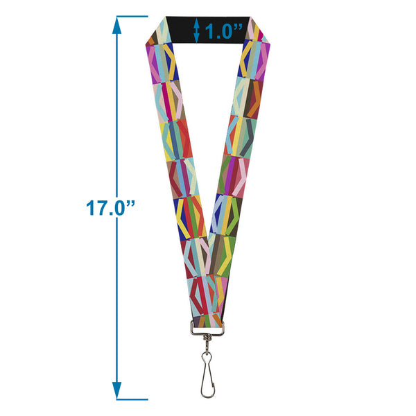 Buckle-Down Lanyard - 1.0" - Geometric10 Multi Color