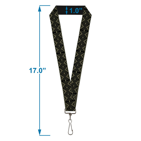 Buckle-Down Lanyard - 1.0" - Geometric7 Black Olive