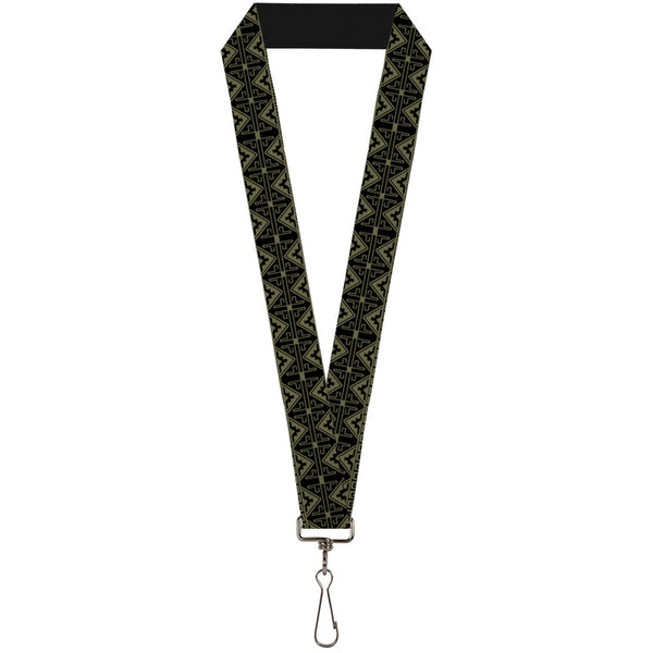 Buckle-Down Lanyard - 1.0" - Geometric7 Black Olive