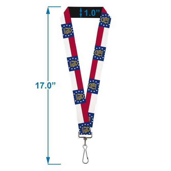 Buckle-Down Lanyard - 1.0" - Georgia Flag