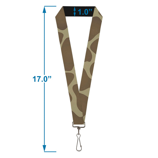 Buckle-Down Lanyard - 1.0" - Giraffe Spots Tan Brown