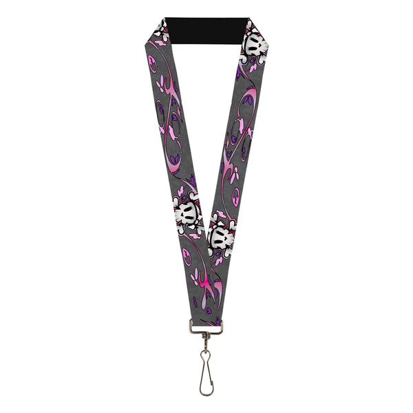 Buckle-Down Lanyard - 1.0" - Girlie Skull Gray