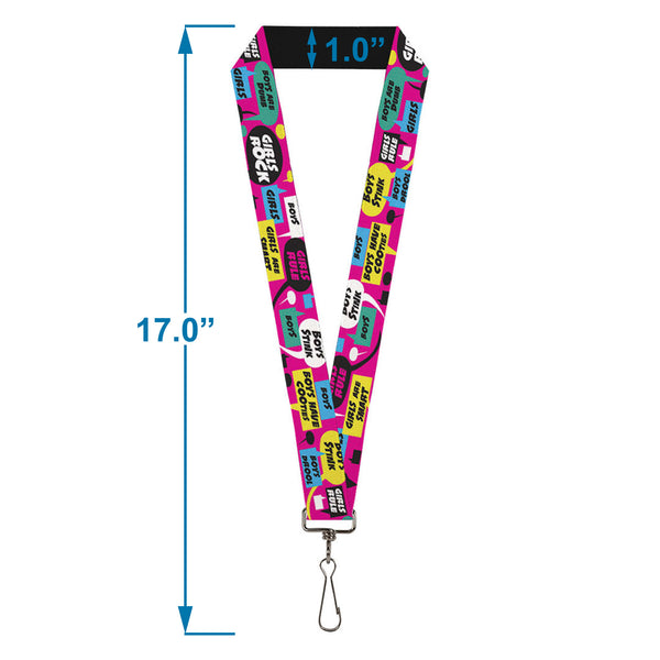 Buckle-Down Lanyard - 1.0" - Girls Rule Bubbles