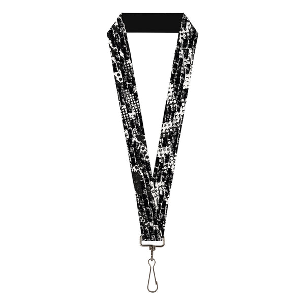 Buckle-Down Lanyard - 1.0" - Grunge Bricks Black White
