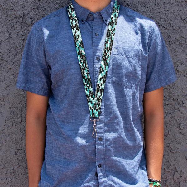 Buckle-Down Lanyard - 1.0" - Grunge Bricks Green