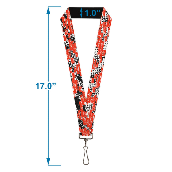 Buckle-Down Lanyard - 1.0" - Grunge Bricks Orange
