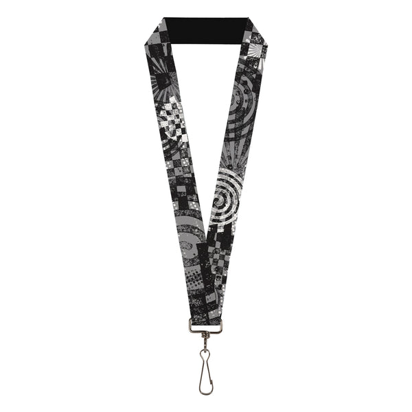 Buckle-Down Lanyard - 1.0" - Grunge Chaos Black White