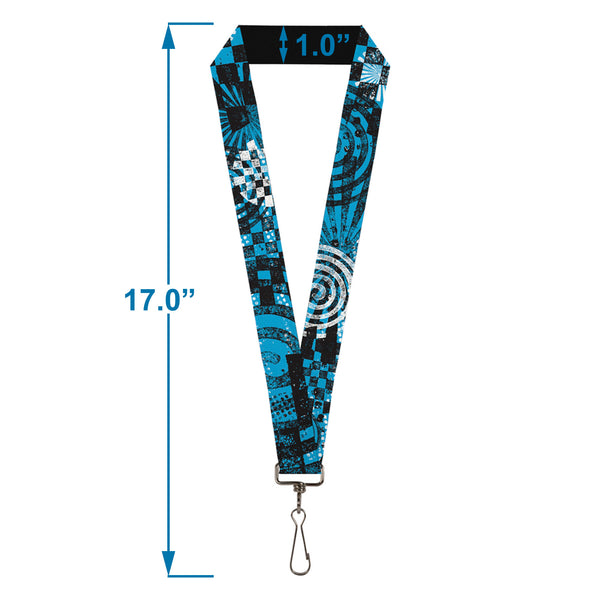 Buckle-Down Lanyard - 1.0" - Grunge Chaos Blue