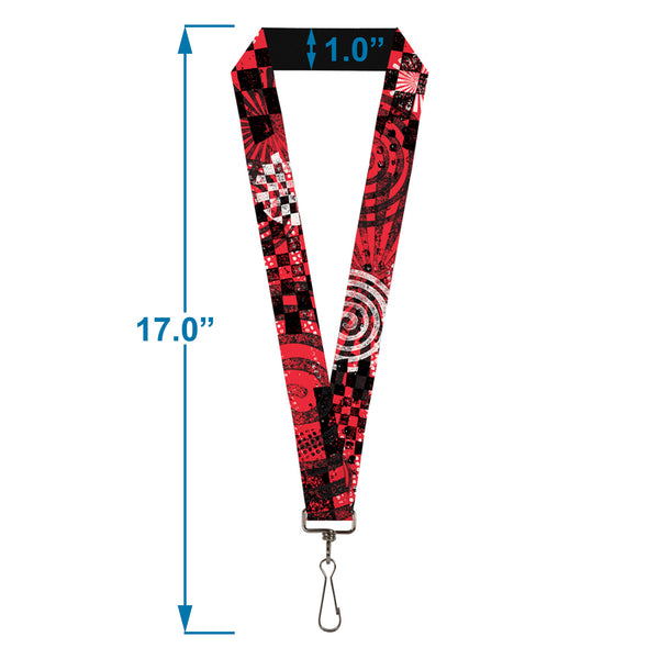 Buckle-Down Lanyard - 1.0" - Grunge Chaos Red