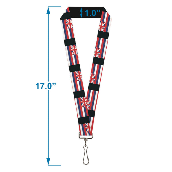 Buckle-Down Lanyard - 1.0" - Hawaii Flags