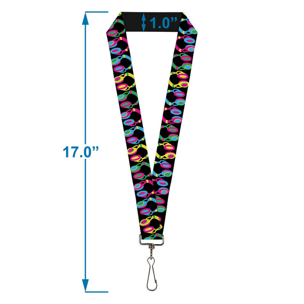 Buckle-Down Lanyard - 1.0" - Headphones Black Neon
