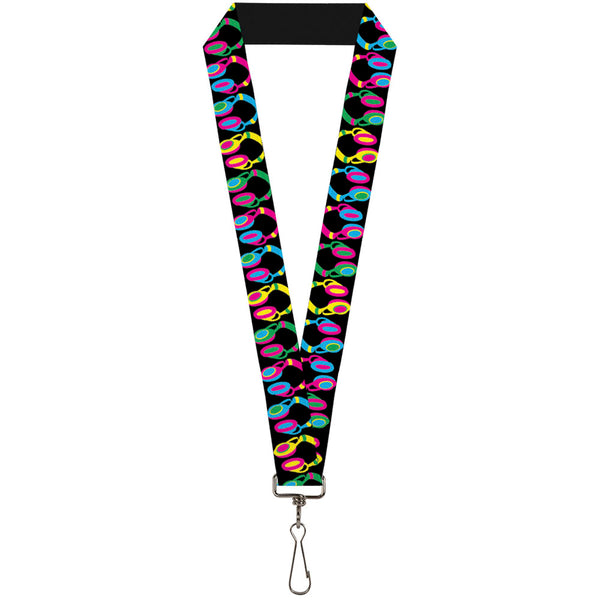 Buckle-Down Lanyard - 1.0" - Headphones Black Neon