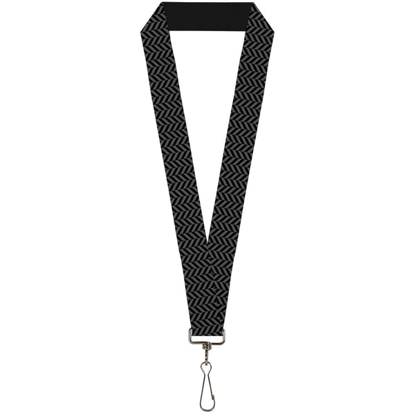 Buckle-Down Lanyard - 1.0" - Herringbone Black Gray