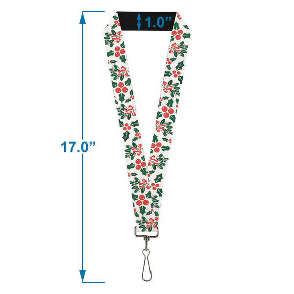 Buckle-Down Lanyard - 1.0" - Holly & Mistletoe