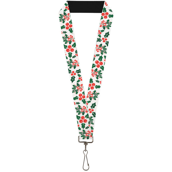 Buckle-Down Lanyard - 1.0" - Holly & Mistletoe