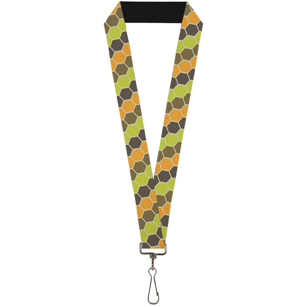Buckle-Down Lanyard - 1.0" - Honeycomb Greens Orange