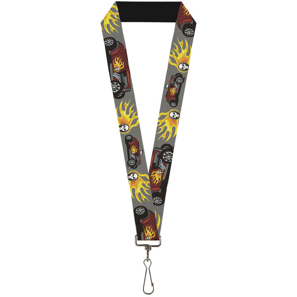Buckle-Down Lanyard - 1.0" - Hot Rod w Flame Skull