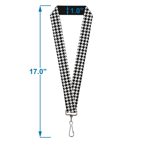 Buckle-Down Lanyard - 1.0" - Houndstooth Black White