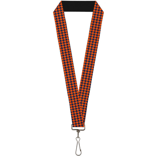 Buckle-Down Lanyard - 1.0" - Houndstooth Orange Blue