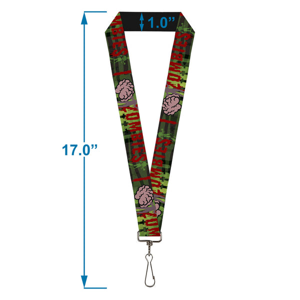 Buckle-Down Lanyard - 1.0" - I "Brain" ZOMBIES