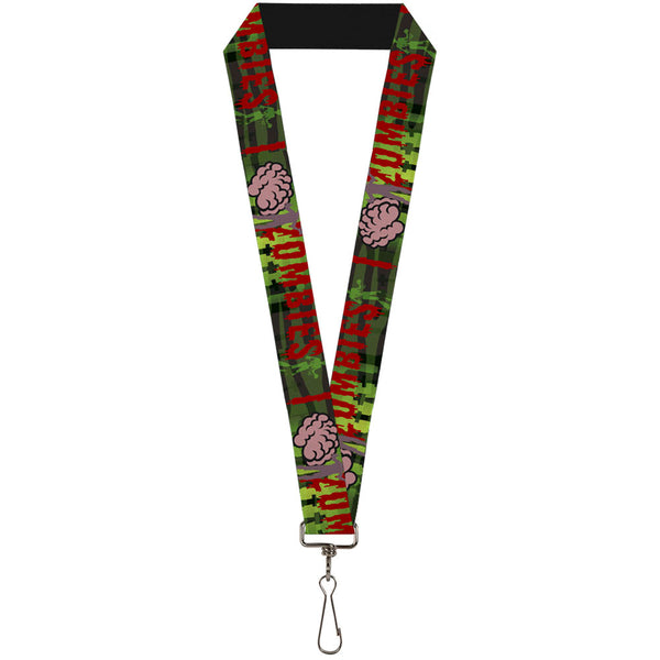 Buckle-Down Lanyard - 1.0" - I "Brain" ZOMBIES