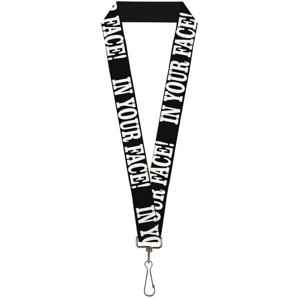 Buckle-Down Lanyard - 1.0" - IN YOUR FACE Black White