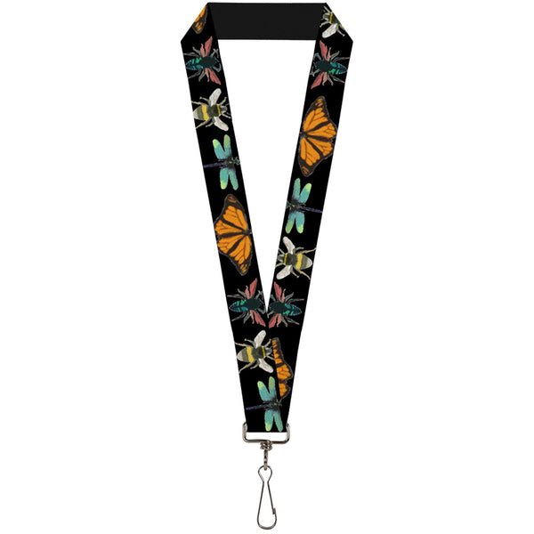 Buckle-Down Lanyard - 1.0" - Insects CLOSE-UP Black