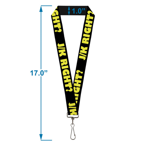 Buckle-Down Lanyard - 1.0" - J K RIGHT? Black Yellow