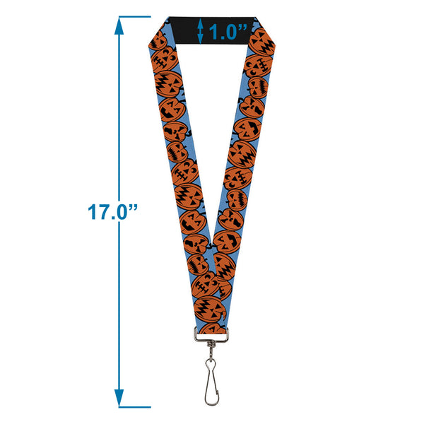 Buckle-Down Lanyard - 1.0" - Jack-o'-Lanterns Blue