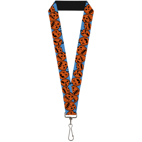 Buckle-Down Lanyard - 1.0" - Jack-o'-Lanterns Blue
