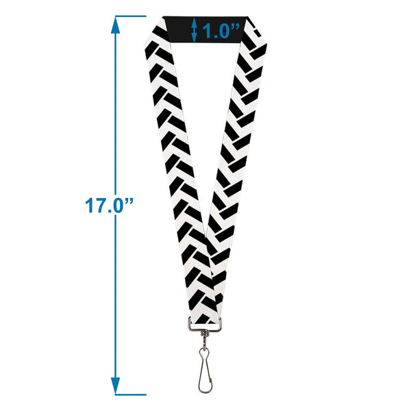Buckle-Down Lanyard - 1.0" - Jagged Chevron White Black