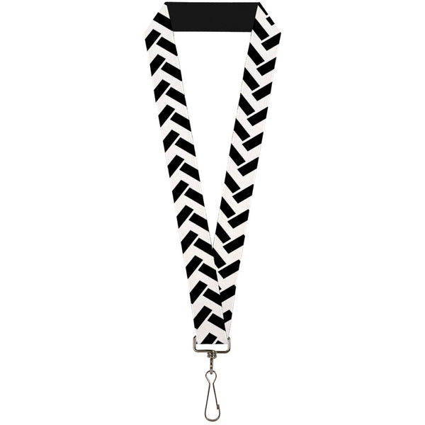 Buckle-Down Lanyard - 1.0" - Jagged Chevron White Black