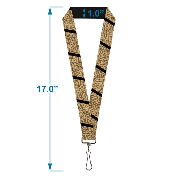 Buckle-Down Lanyard - 1.0" - Leopard Brown Black Slash