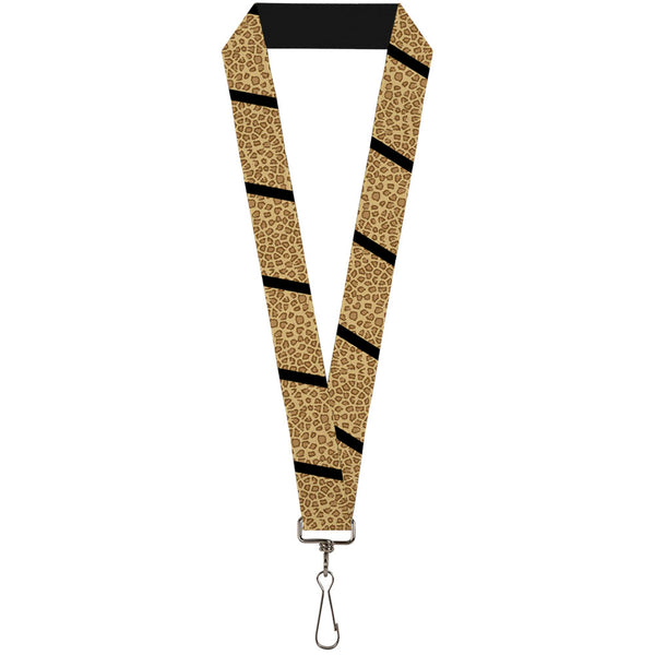 Buckle-Down Lanyard - 1.0" - Leopard Brown Black Slash