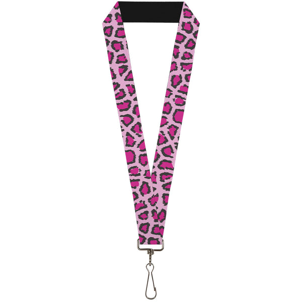 Buckle-Down Lanyard - 1.0" - Leopard CLOSE-UP Pink