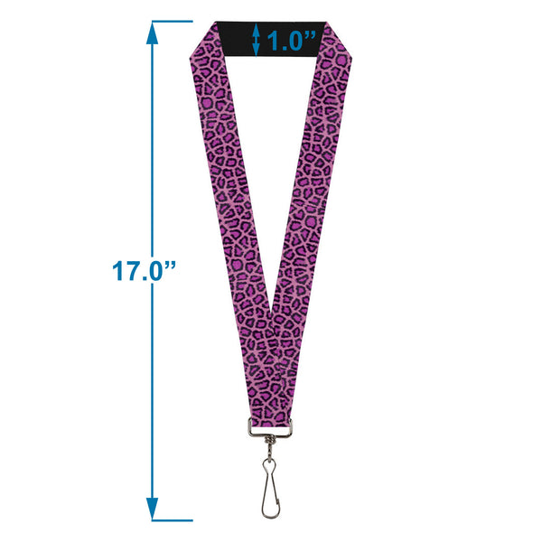 Buckle-Down Lanyard - 1.0" - Leopard Pink Fuchsia