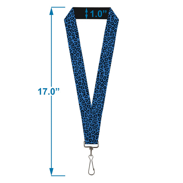 Buckle-Down Lanyard - 1.0" - Leopard Turquoise