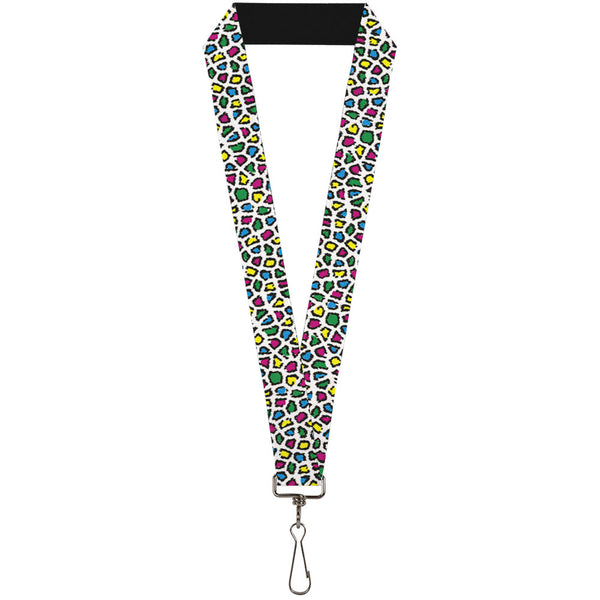 Buckle-Down Lanyard - 1.0" - Leopard White Multi Color