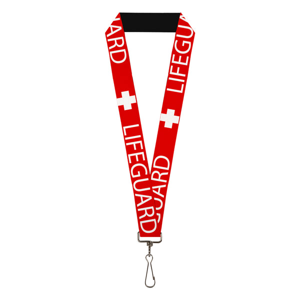 Buckle-Down Lanyard - 1.0" - LIFEGUARD Logo Red White