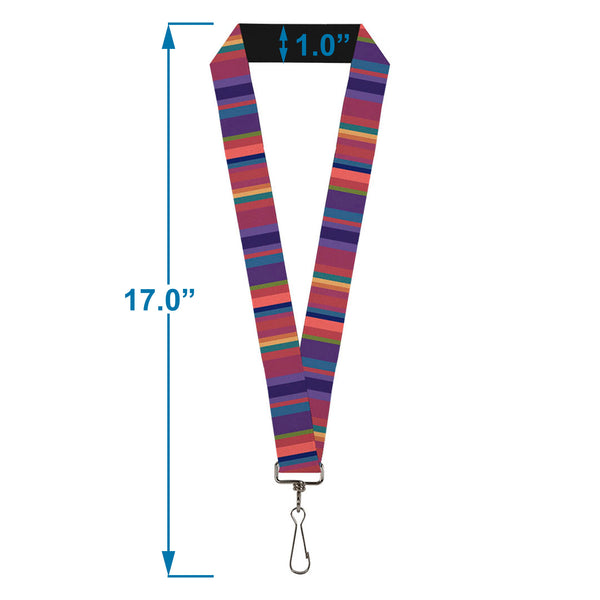 Buckle-Down Lanyard - 1.0" - Lines Reds Purples