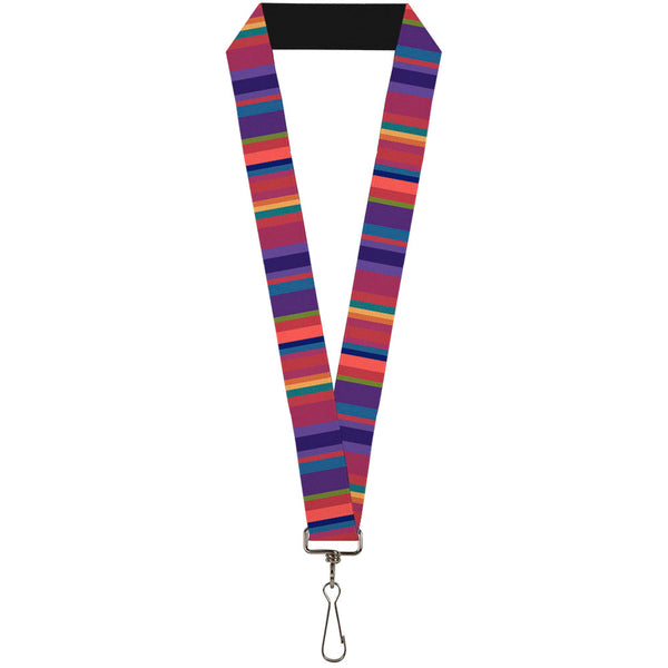 Buckle-Down Lanyard - 1.0" - Lines Reds Purples